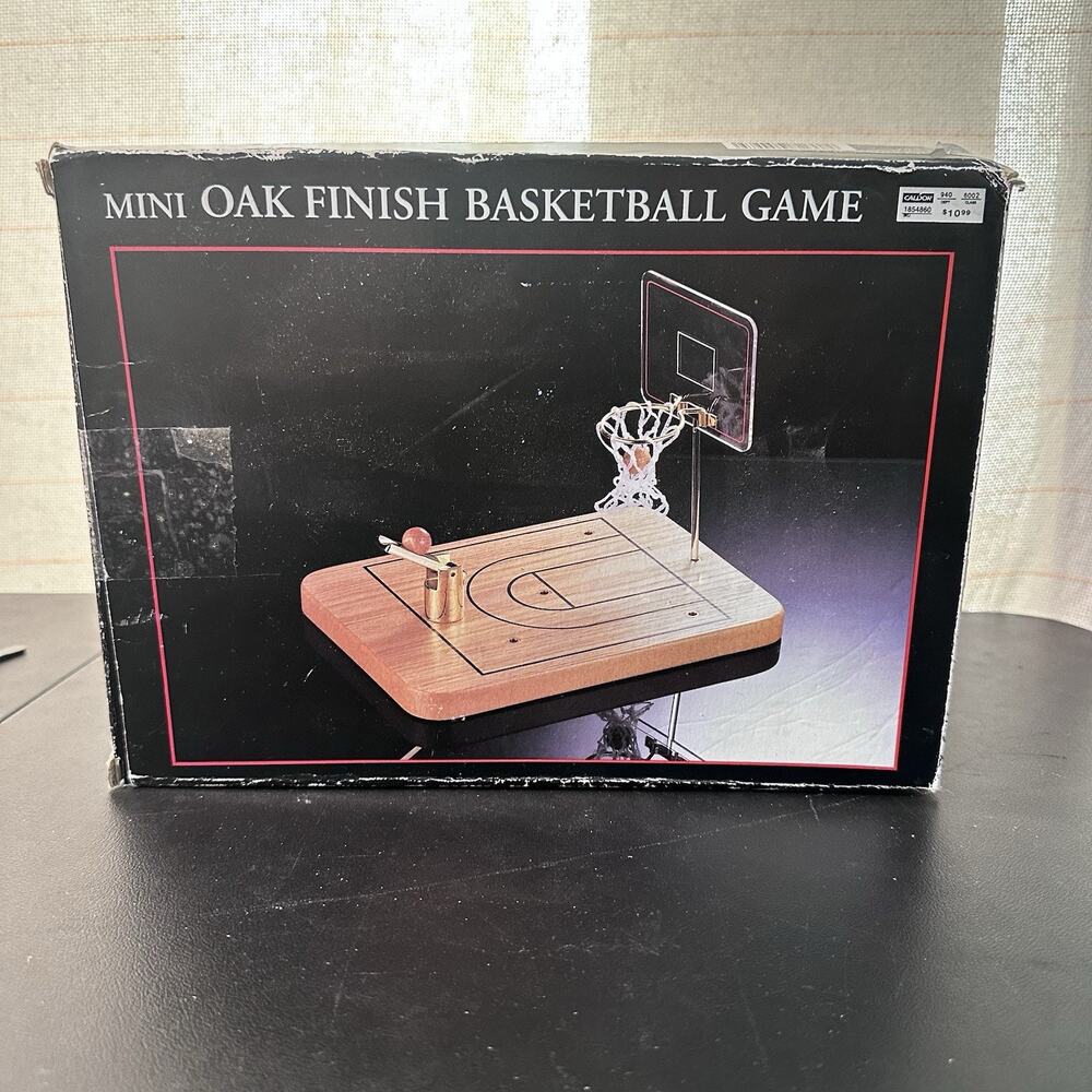 The Executive Basketball Game For Desk In Box Vintage Wood & Brass